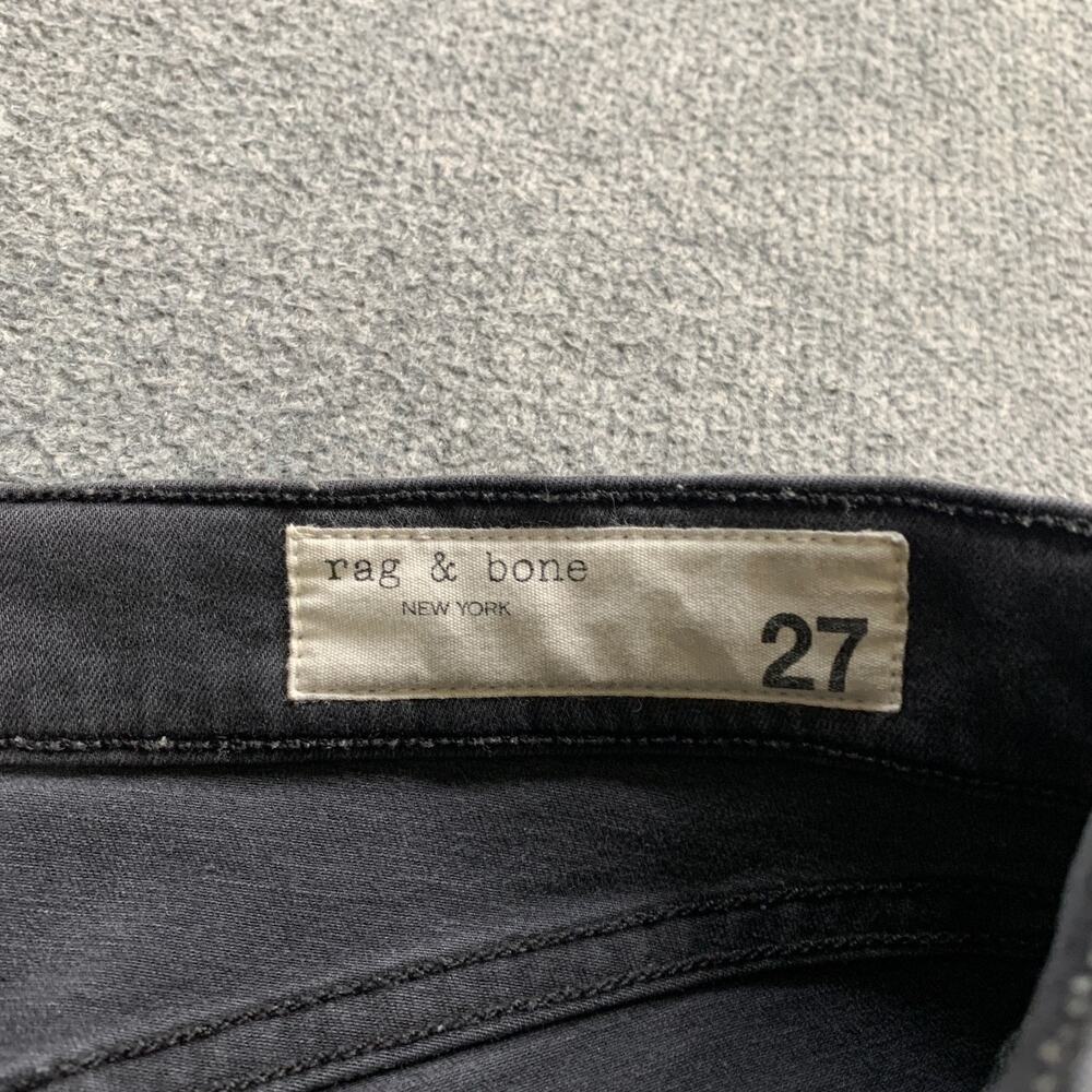Rag & Bone Jeans‎ Womens 27 Faded Black Denim High Rise Ankle Skinny Stretch - Picture 6 of 11